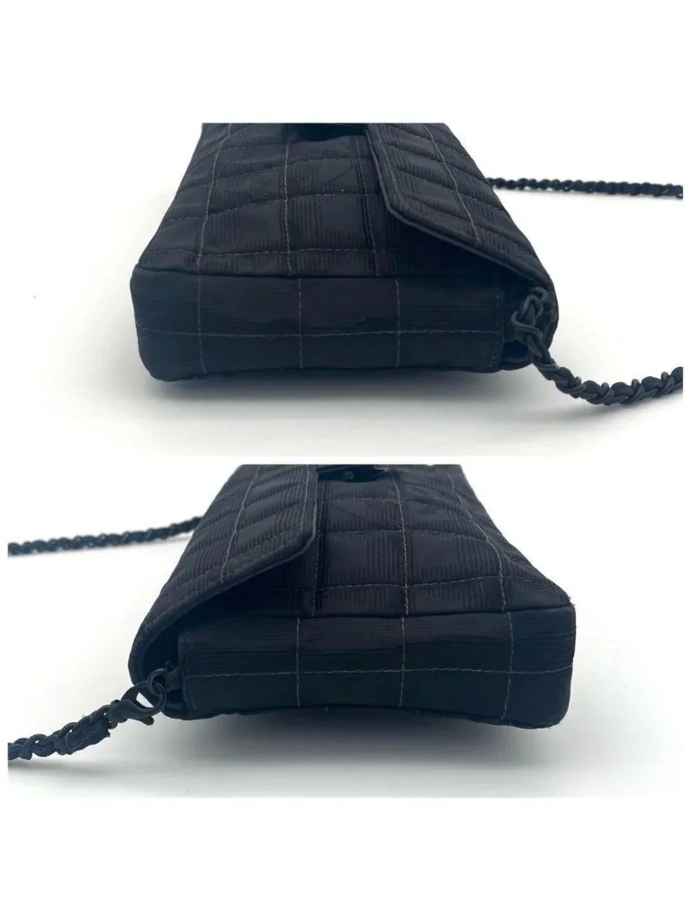 Chanel New Travel Line Choco Bar Shoulder Bag Black